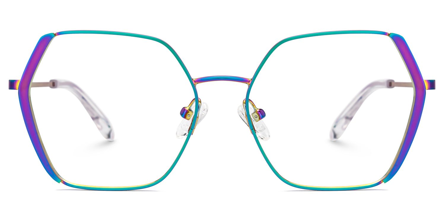 Belen Bunt Geometrisch Metall Brille2