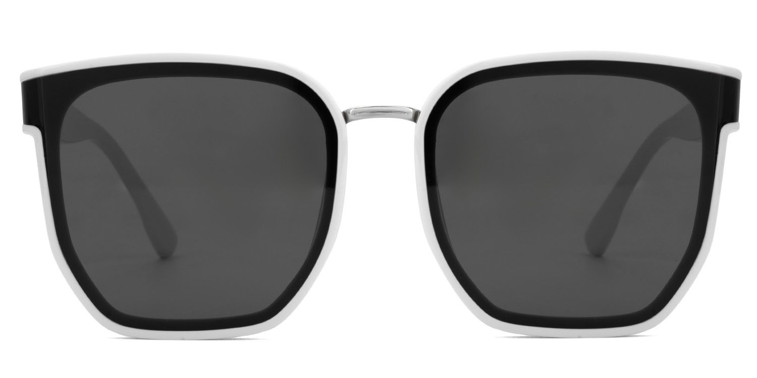 Enid Square Weiß-Schwarz Sonnenbrille mit Sehstärke | ZEELOOL0