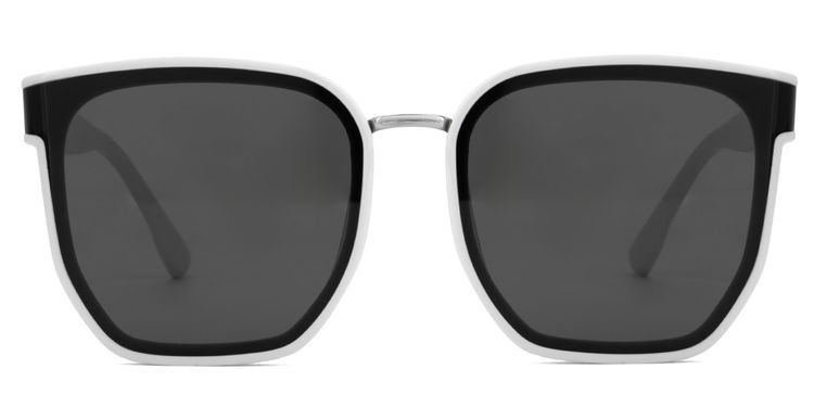 Enid Weiß-Schwarz Quadratisch Sonnenbrille