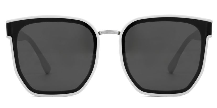 Enid Weiß-Schwarz Quadratisch Sonnenbrille