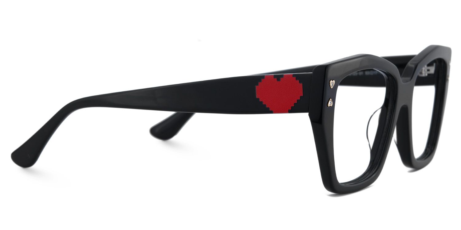 Jemia Schwarz Schmetterling Acetat Brille5