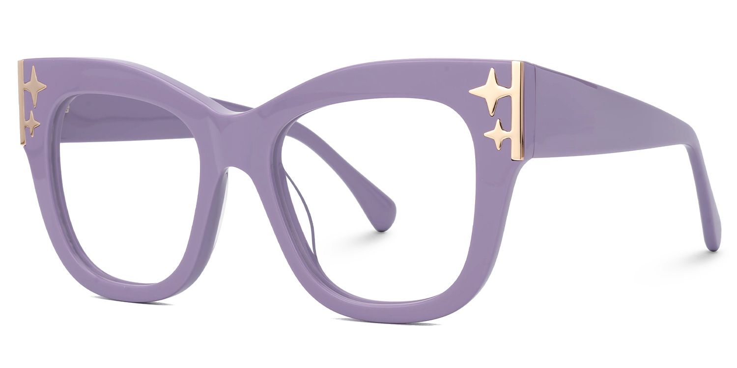 Minfia Lila Quadratisch Acetat Brille1