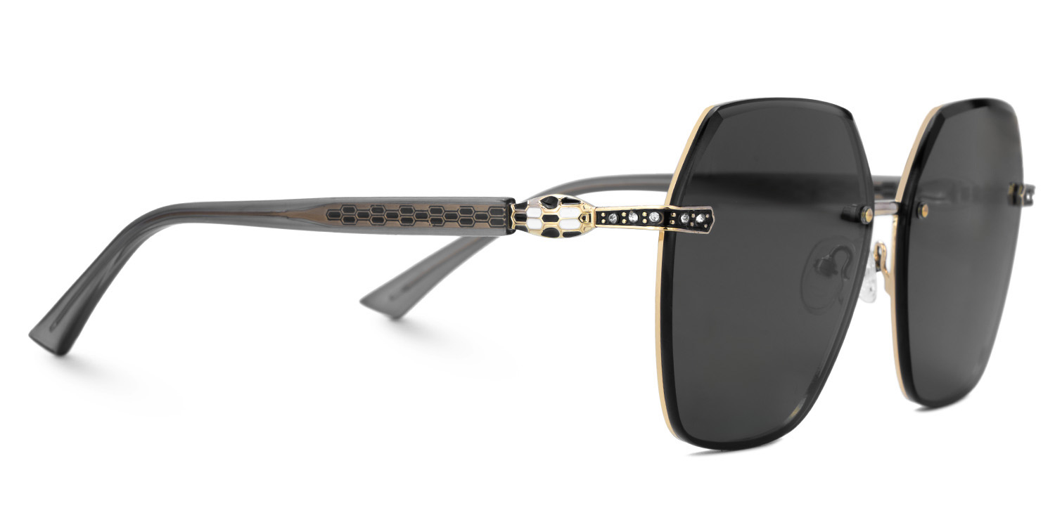 Earlean Grau Geometrisch Metall Sonnenbrille3