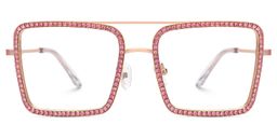 Diva Rosa-Gold Quadratisch Brille1