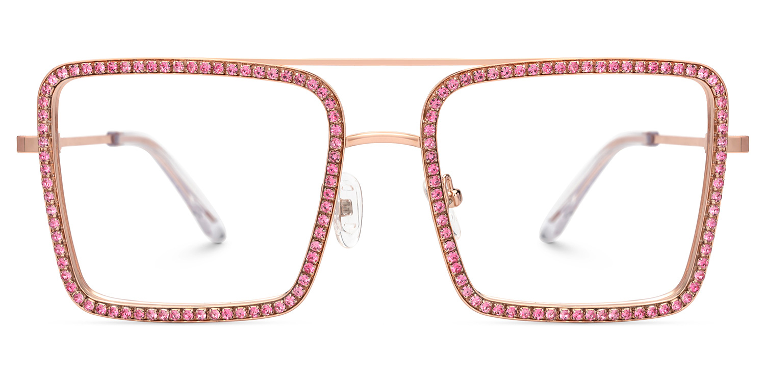 Diva Rosa-Gold Quadratisch Brille