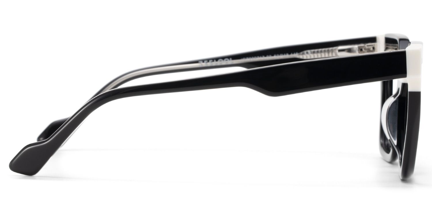 Nidia Schwarz-Weiß Quadratisch TR90 Brille5