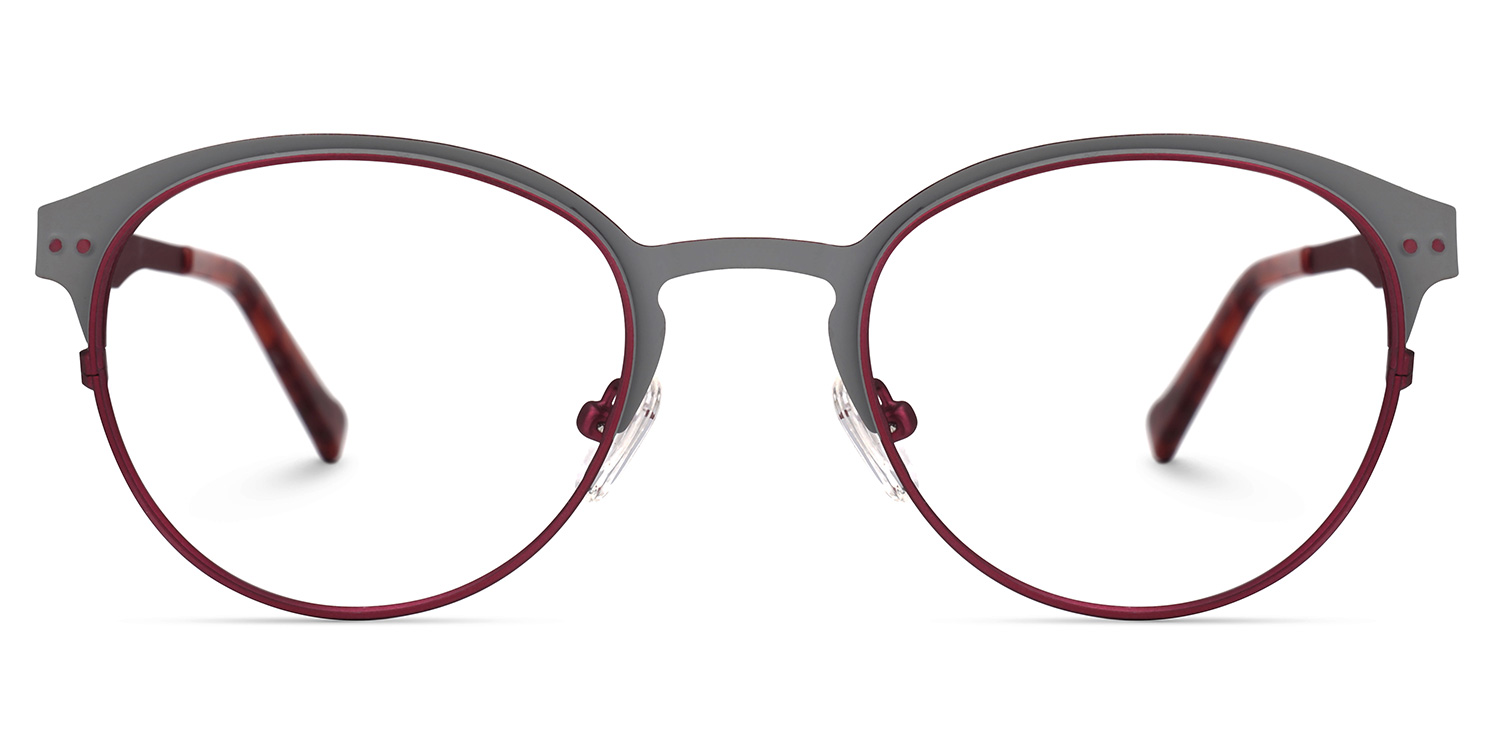 Aimee Rot-Grau Rund Brille0