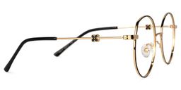 Early Schwarz-Gold Rund Brille2
