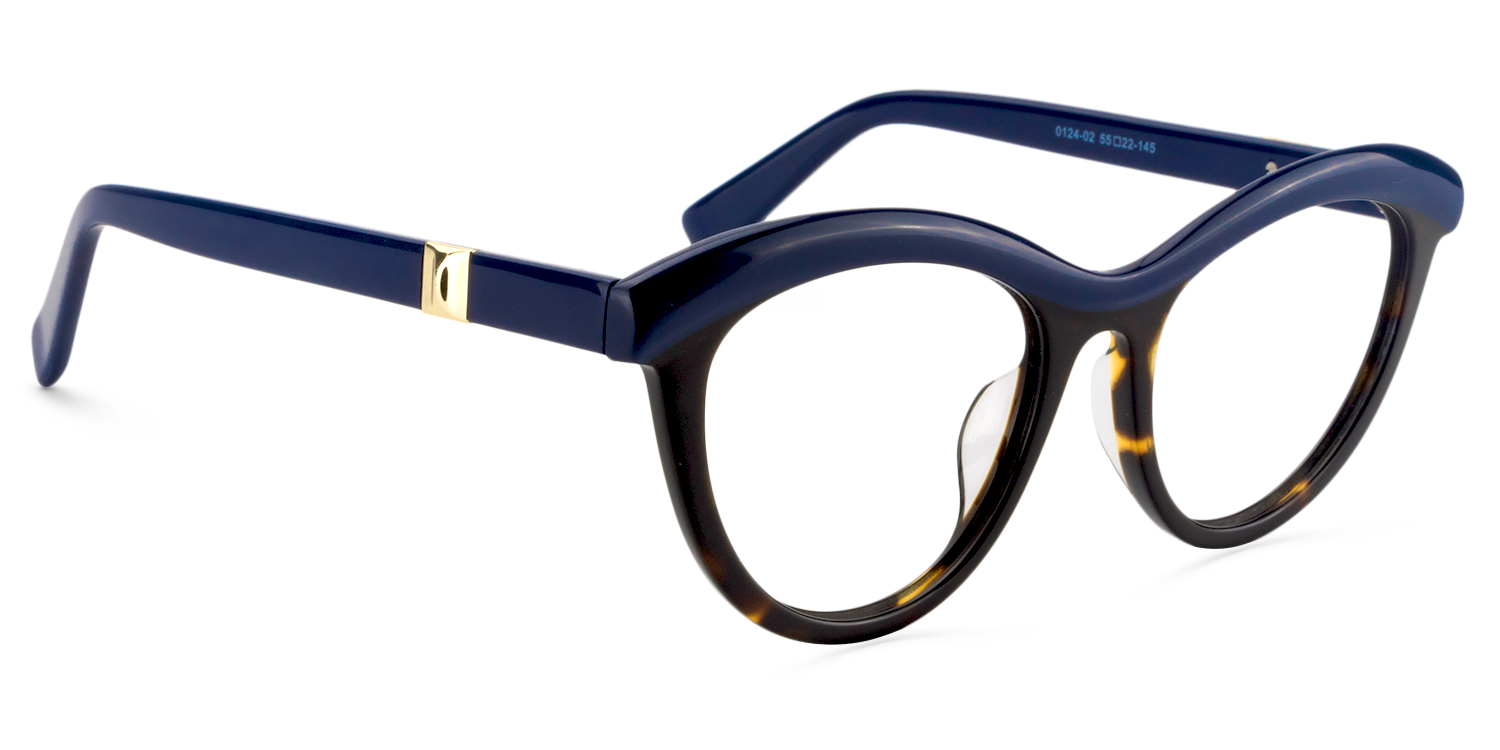 Sean Schwarz-Blau Cateye Brille2