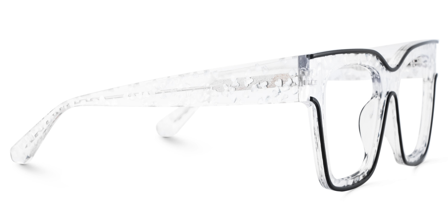 Zerica Schwarz Kristall Quadratisch Brille4