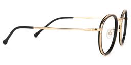 Taylor Schwarz-Gold Rund Brille3