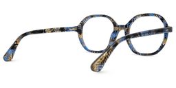 Selma Blumendruck-Blau Geometrisch Brille2