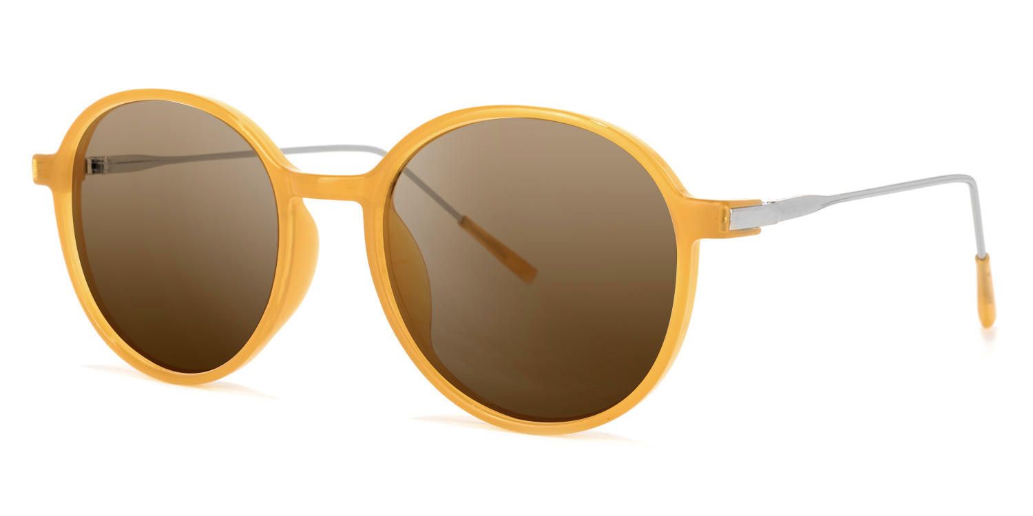 Ignacia Gelb Rund Sonnenbrille1