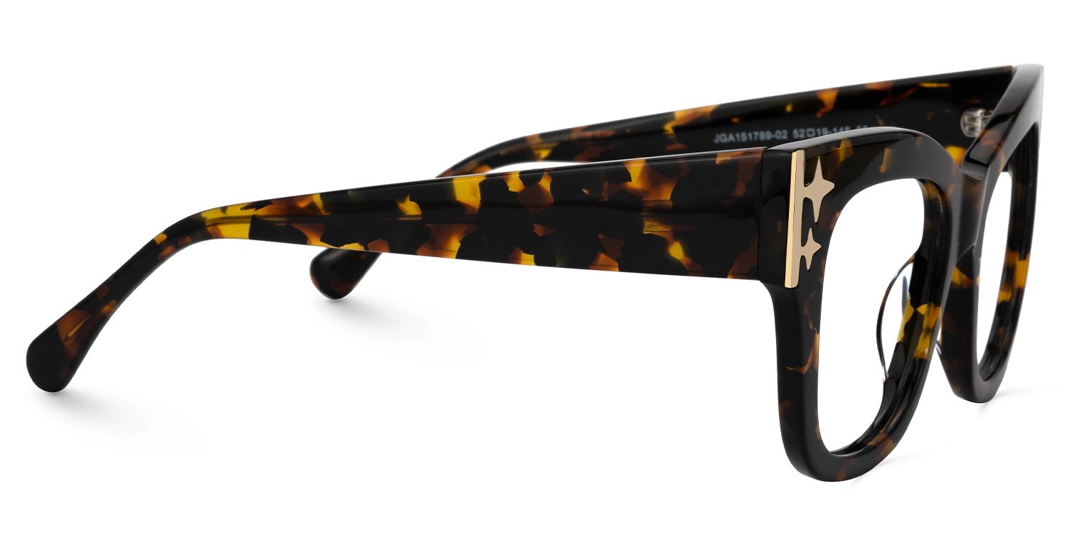 Minfia Tortoise Quadratisch Acetat Brille3