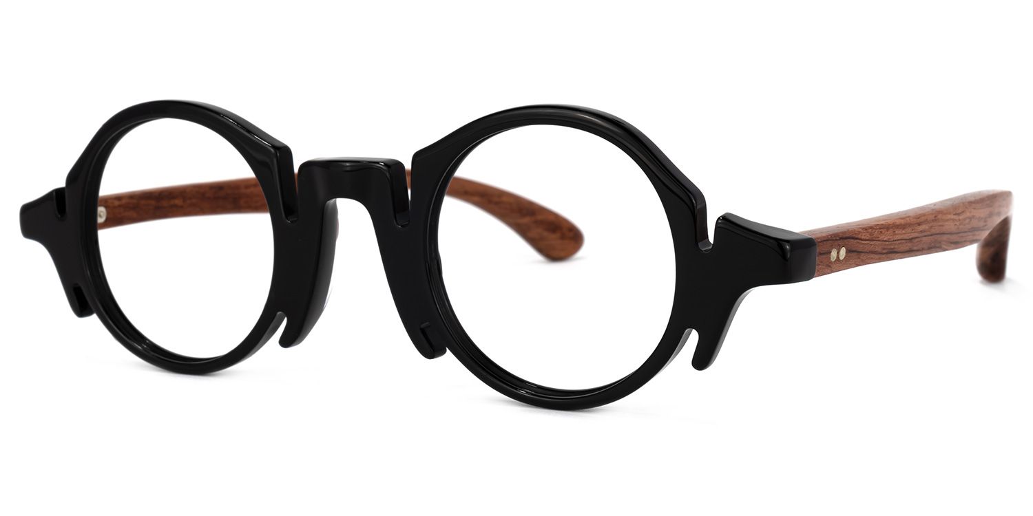 Charlie Schwarze Runde Brille1