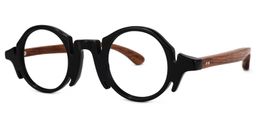 Charlie Schwarz Rund Brille1