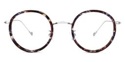 Alba Blumendruck-Braun Rund Brille0