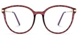 Rosita Blumenmuster-Rot Cateye Brille0