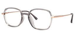 Maisie Grau Klar Quadratisch Brille1