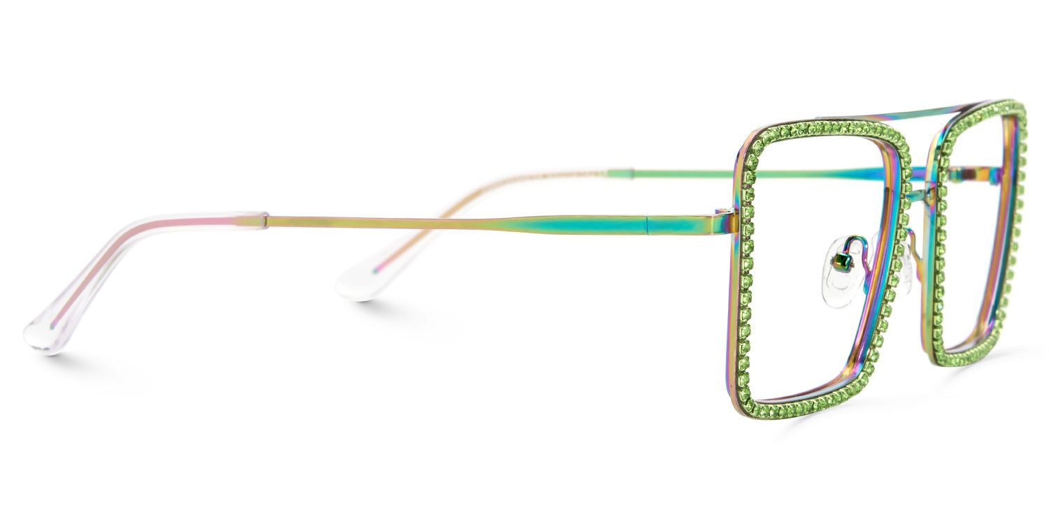 Diva Grün Quadratisch Brille2