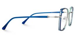 Burt Blau-Grün Rechteckig Brille3