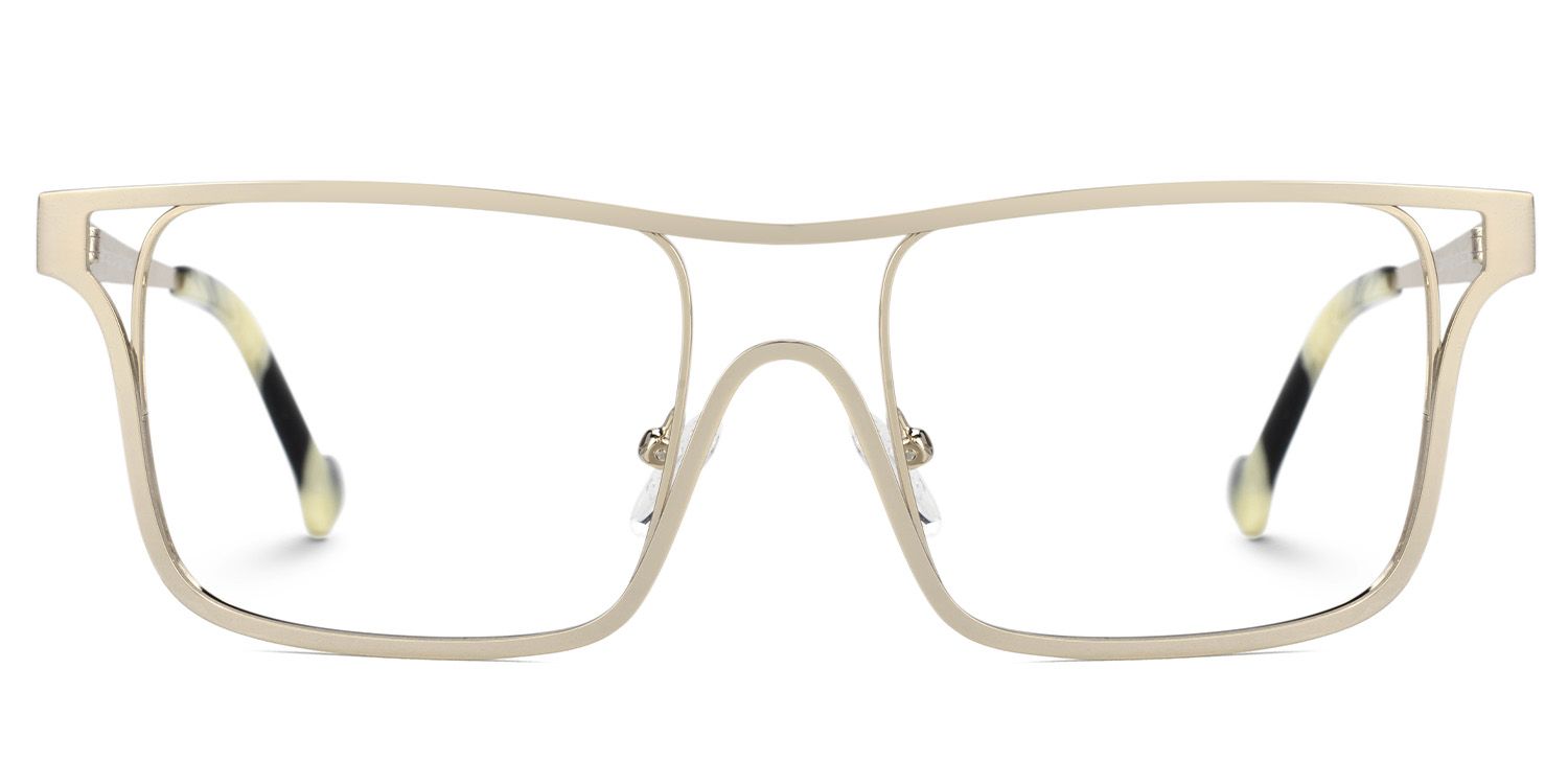 Nova Gold Rechteckig Metall Brille0