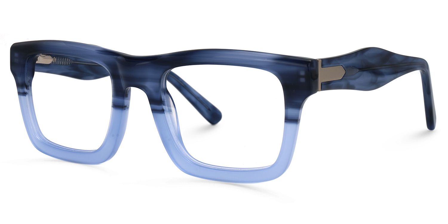 Riley Hellblau Rechteckige Brille2
