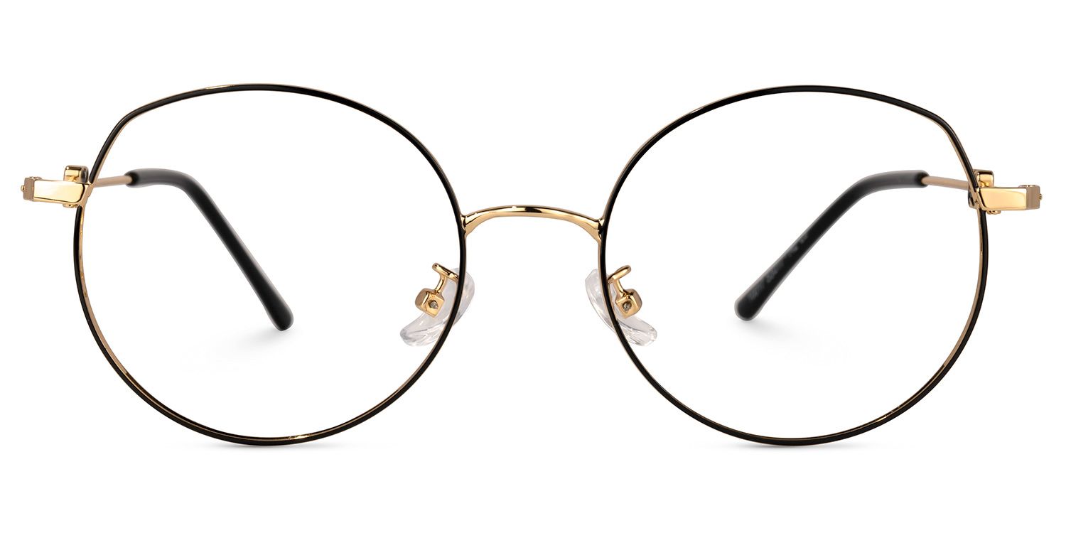 Early Schwarz-Gold Rund Brille0