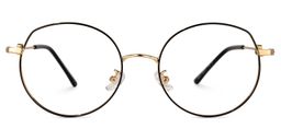 Early Schwarz-Gold Rund Brille0