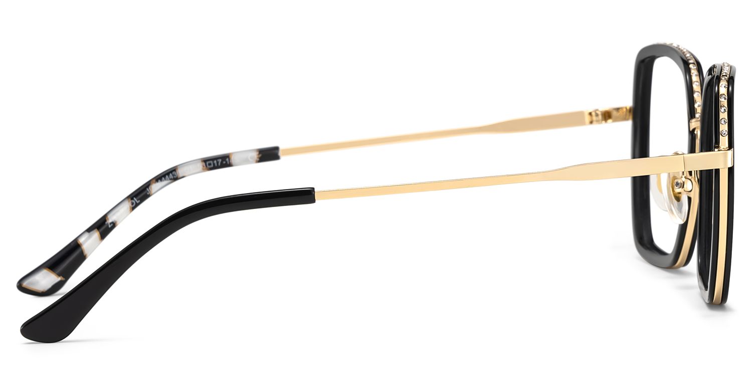 Fiona Schwarz Quadratisch Gemischte-Materialien Brille5