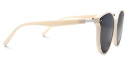 Percia Weiß Beige Rund Sonnenbrille3