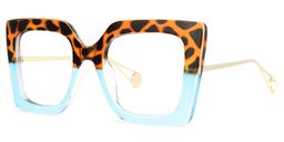 Qatar Blaue Tortoise Quadratische Brille1