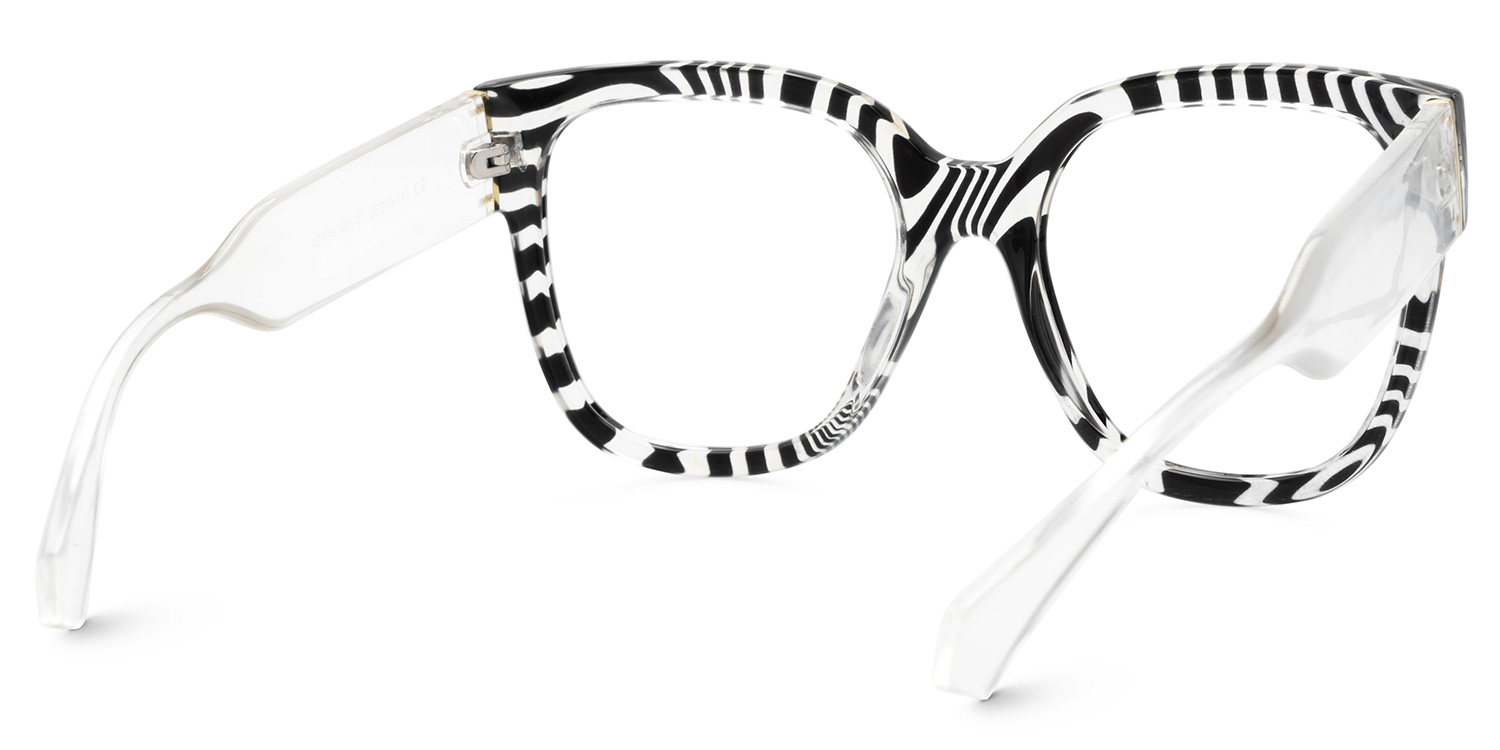 Trisha Schwarz-Weiß Quadratisch Brille5