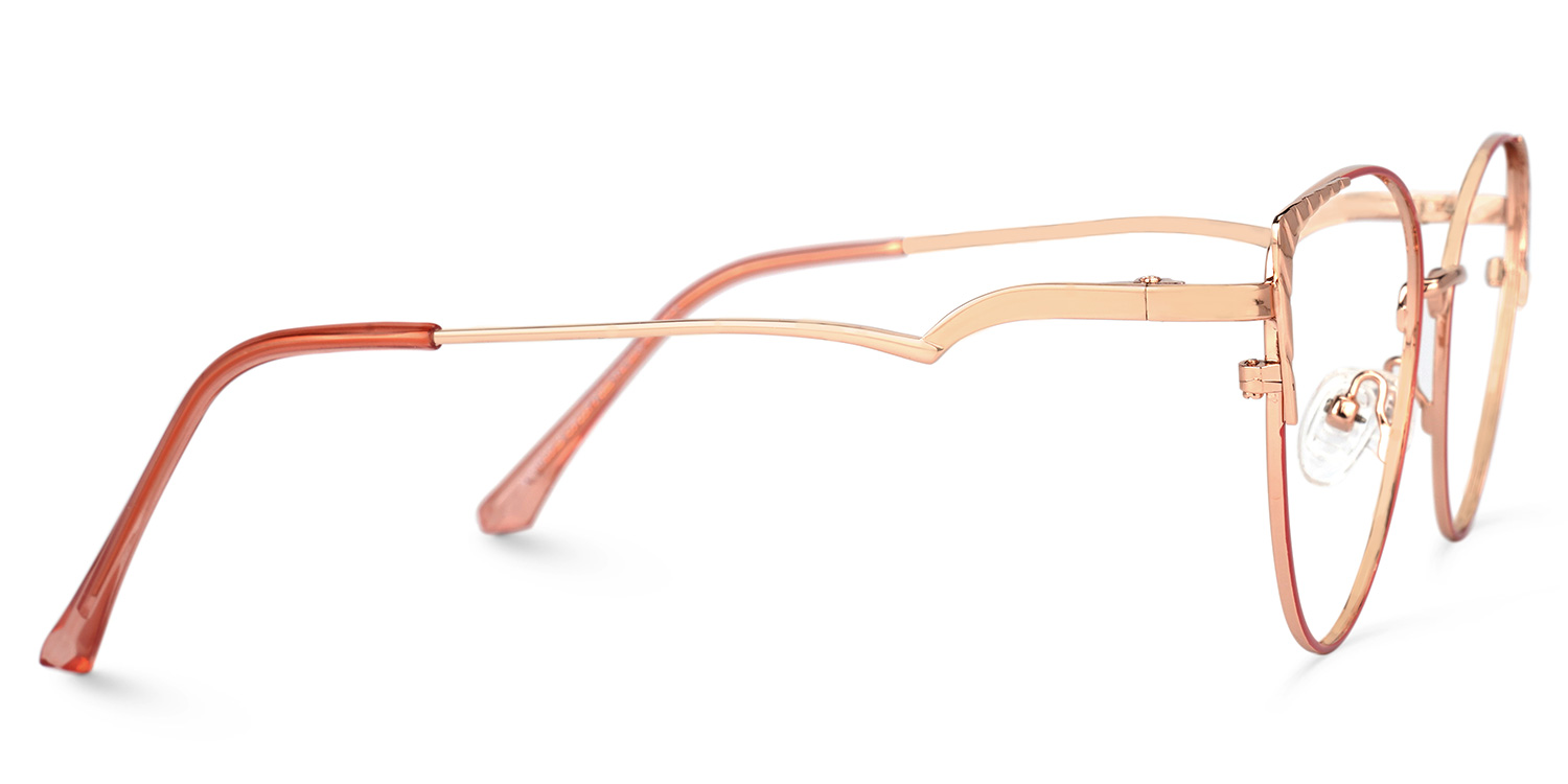 Ena Rot-Gold Cateye Brille3