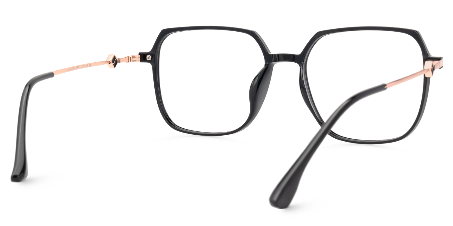 Betsey Schwarz Quadratisch Brille5