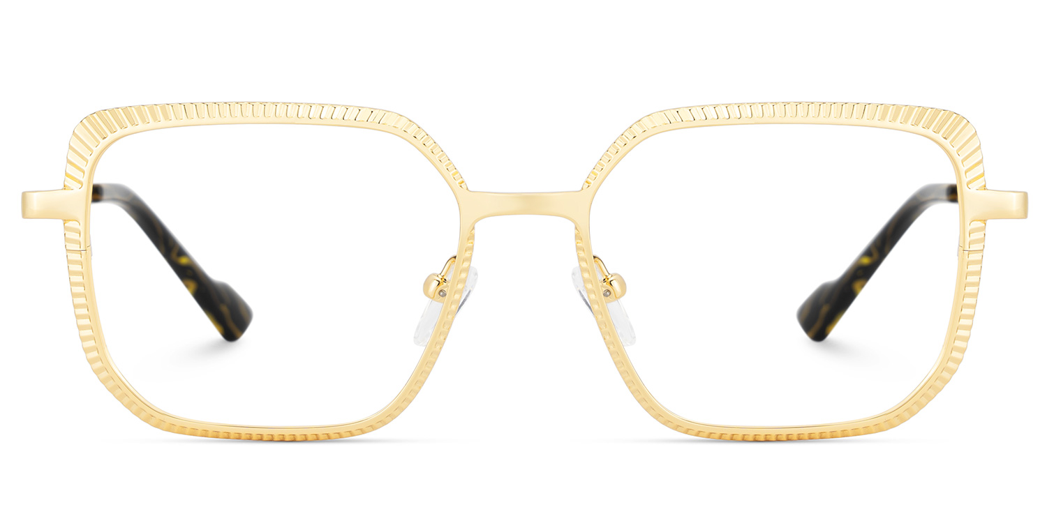 Maverick Gold Quadratisch Brille gutes Bild