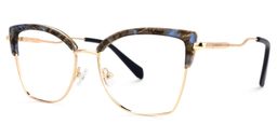 Jana Blau-Gold Cateye Brille1