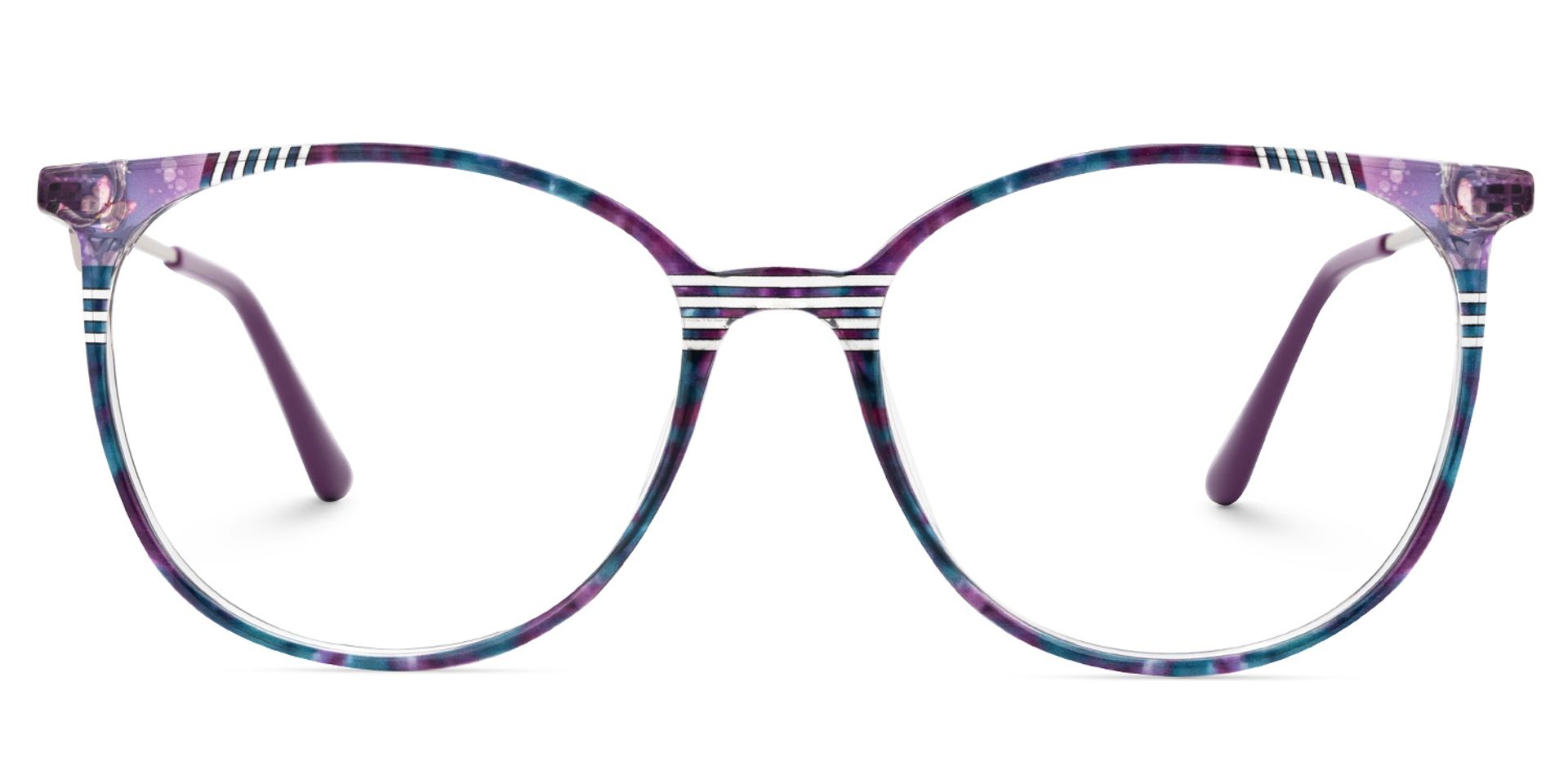 Babbage Blumendruck-Lila Rund Brille2