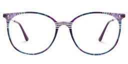 Babbage Blumendruck-Lila Rund Brille2