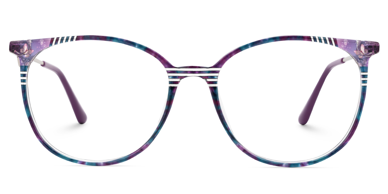 Babbage Blumendruck-Lila Rund Brille