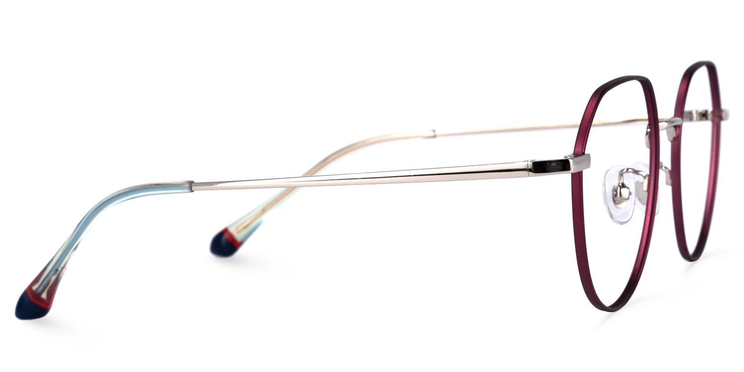 Sada Dunkelrot Geometrisch Brille2