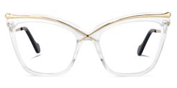 Janina Gold Klar Cateye Brille0
