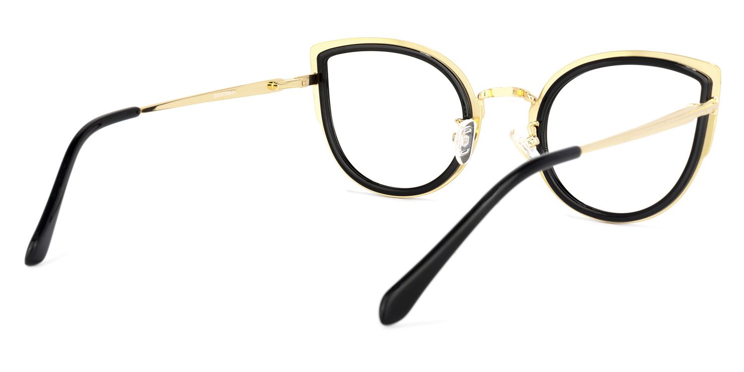 Quillan Schwarz Gold Cat Eye Brille4