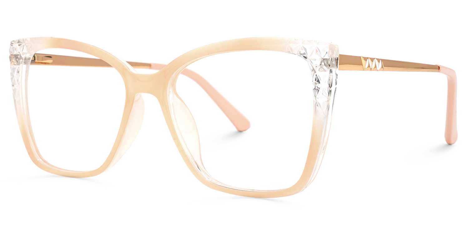 Lavelle Champagner Quadratisch Brille1