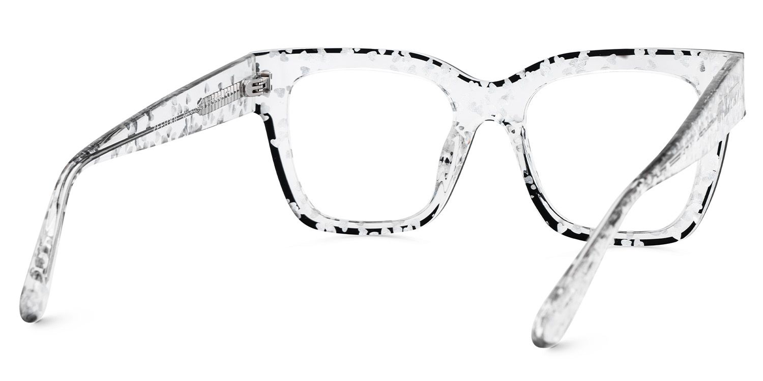 Zerica Schwarz Klar Quadratisch Acetat Brille3