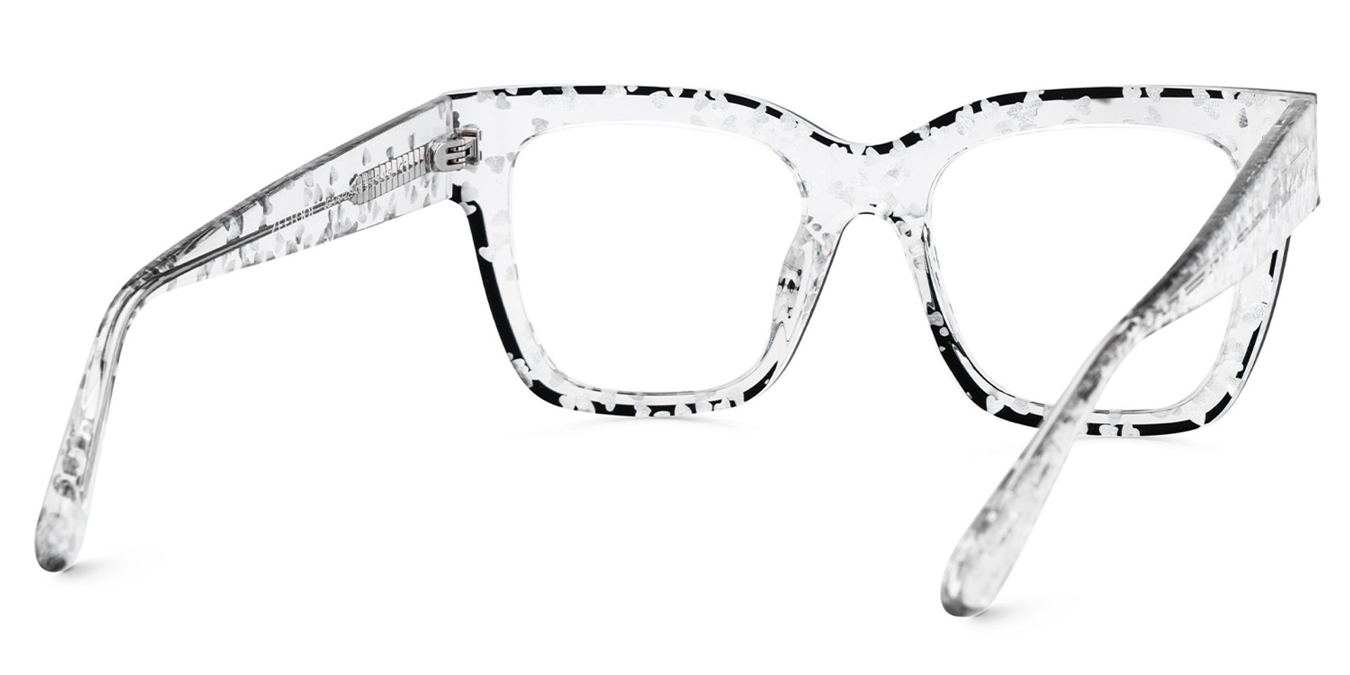 Zerica Schwarz Klar Quadratisch Acetat Brille3