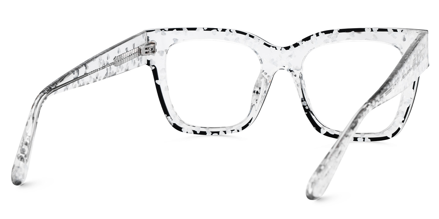 Zerica Schwarz Kristall Quadratisch Brille3