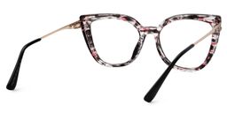 Caitlyn Blumendruck-Rosa Cateye Brille2
