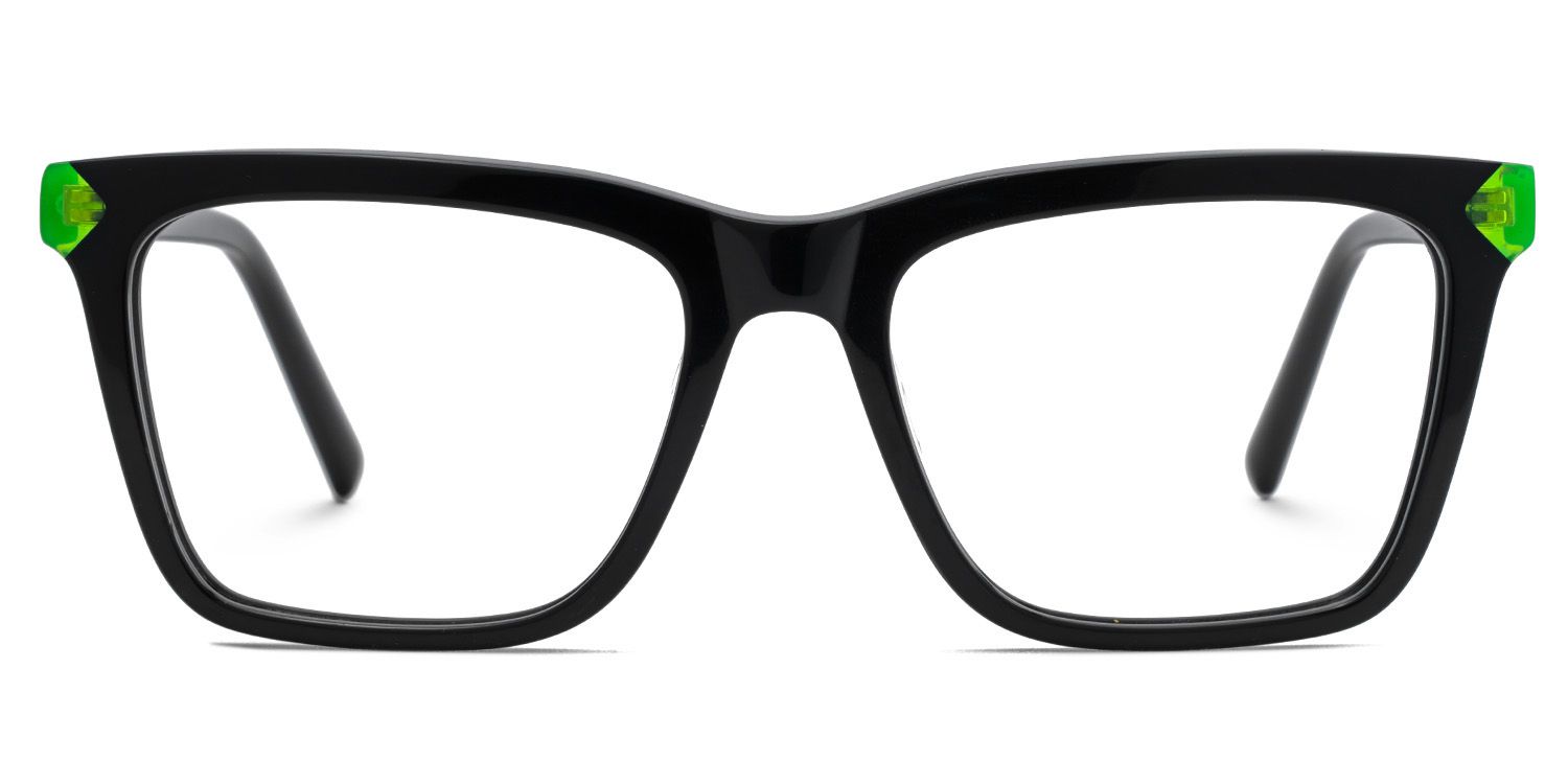Denver Schwarz Rechteckig Acetat Brille0
