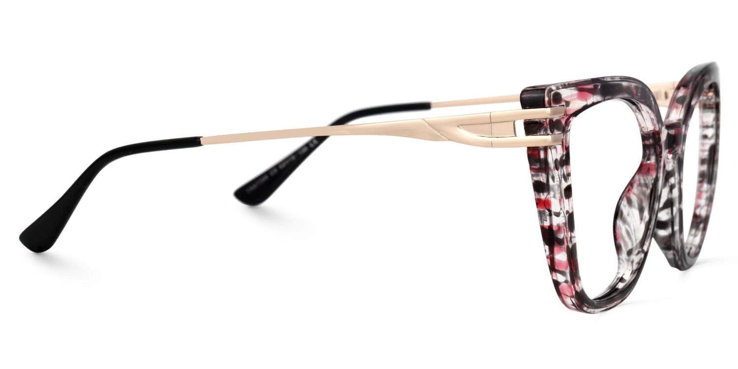 Caitlyn Blumendruck-Rosa Cateye Brille3